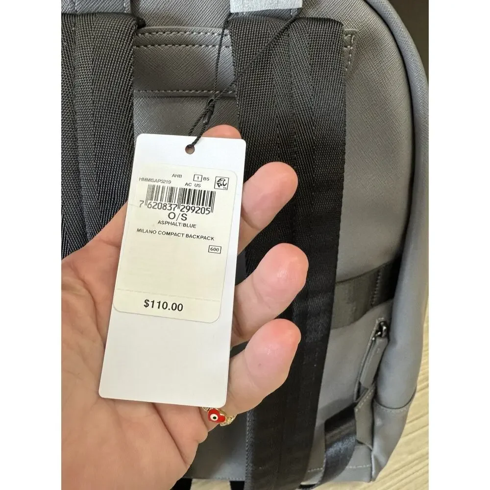 GUESS Milano Compact Backpack Gray Adjustable Straps Zip Designer Women